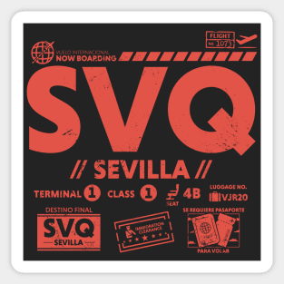 Vintage Sevilla SVQ Airport Code Travel Day Retro Travel Tag Spain Sticker